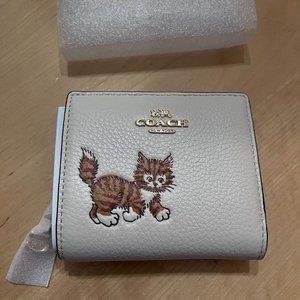 Coach Orange Cat Snap & Zip Wallet